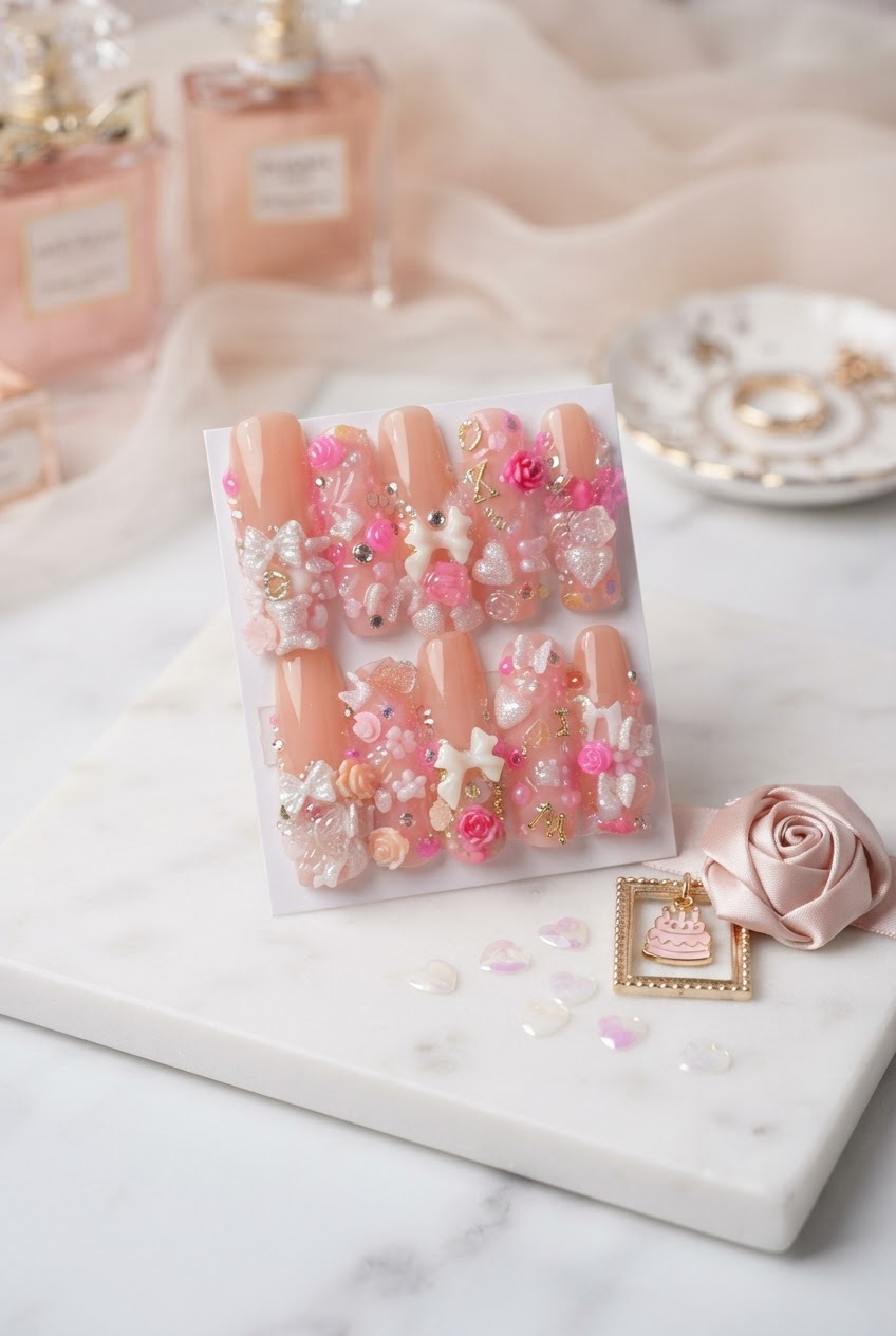 XxL tapered square French tip junk nail press ons